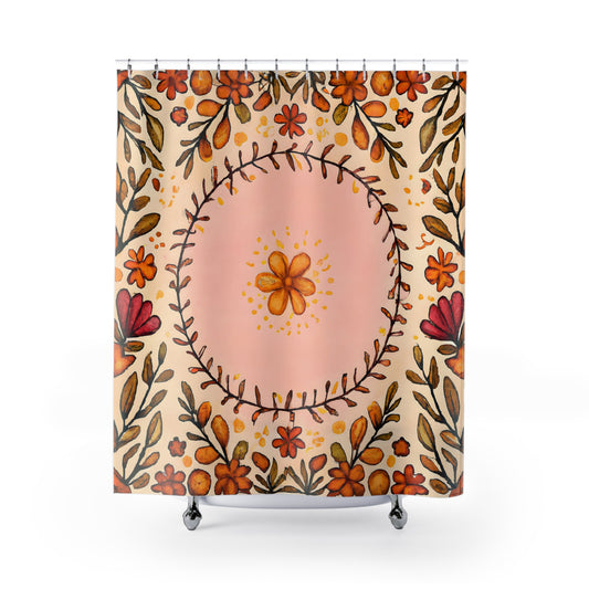 "Boho Floral Nature Shower Curtain" - Shower Curtain