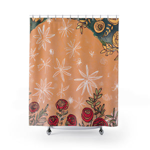 "Floral Boho Nature Shower Curtain". - Shower Curtain