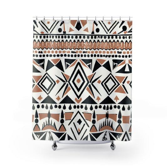 "Aztec Boho Shower Curtain: Hues of Style!" - Shower Curtain