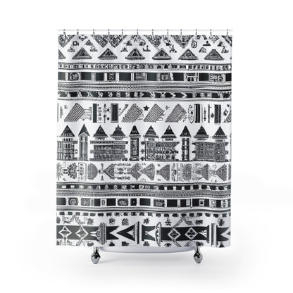 "Aztec Bohemian Shower Curtain - Luxe Boho Style" - Shower Curtain