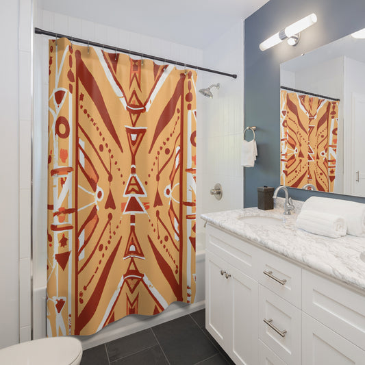 "Tribal Aztec Ocean Blue Shower Curtain" - Shower Curtain