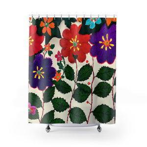 "Vintage Floral Nature Boho Shower Curtain" - Shower Curtain