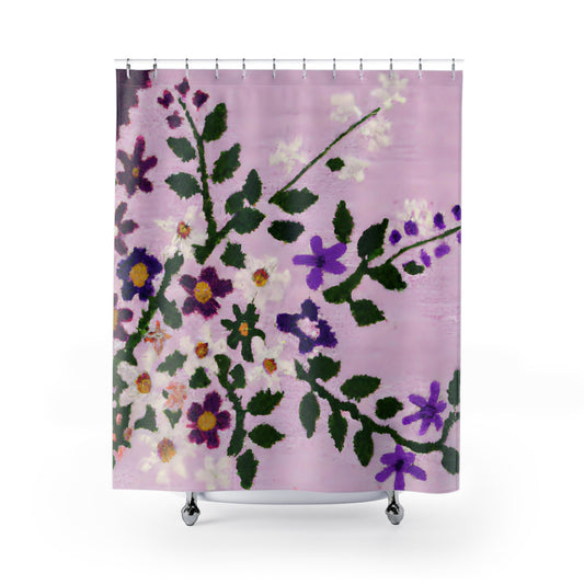 "Vibrant Bohemian Floral Nature Shower Curtain" - Shower Curtain