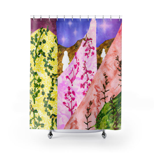 "Boho Nature Floral Shower Curtain: Elegant!" - Shower Curtain