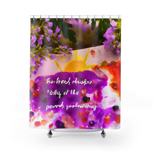 "Whimsical Boho Floral Shower Curtain" - Shower Curtain