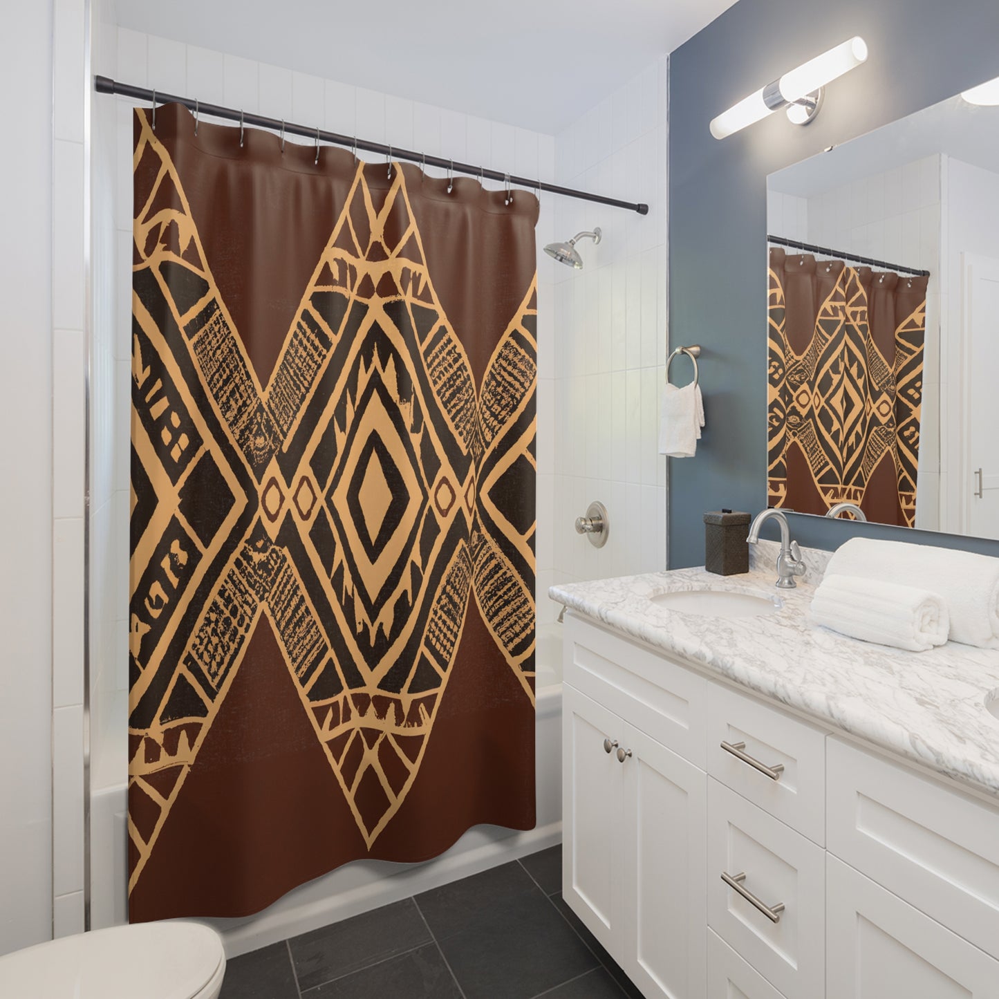 Aztec Boho Shower Curtain-Tribal Chic - Shower Curtain