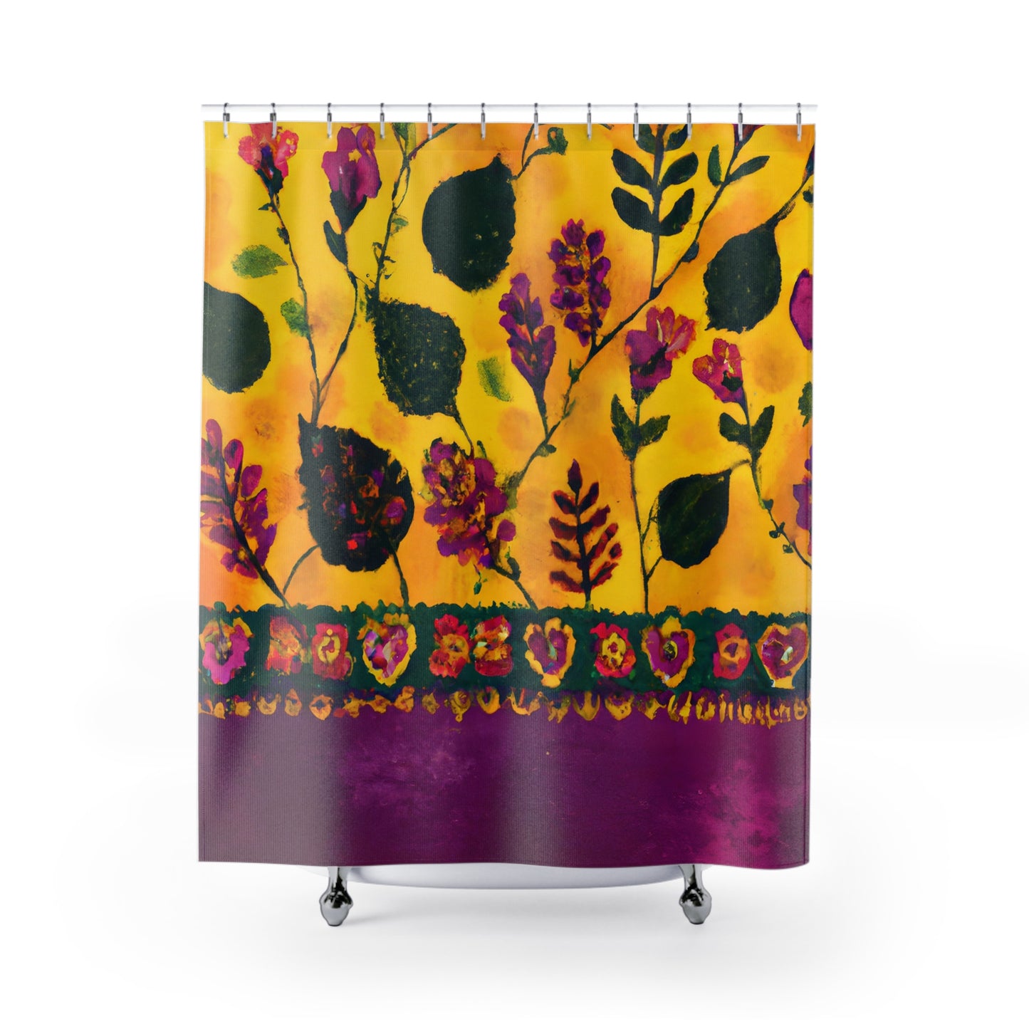 "Bohemian Nature Floral Shower Curtain" - Shower Curtain