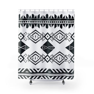 Aztec Boho Shower Curtain: Luxury Bohemian Style - Shower Curtain