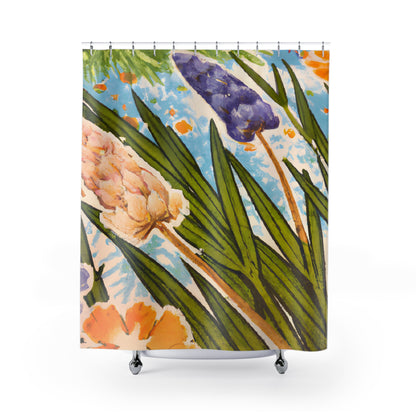 "Bohemian Floral Shower Curtain Nature Style" - Shower Curtain