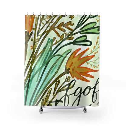 "Nature-Inspired Floral Boho Shower Curtain" - Shower Curtain