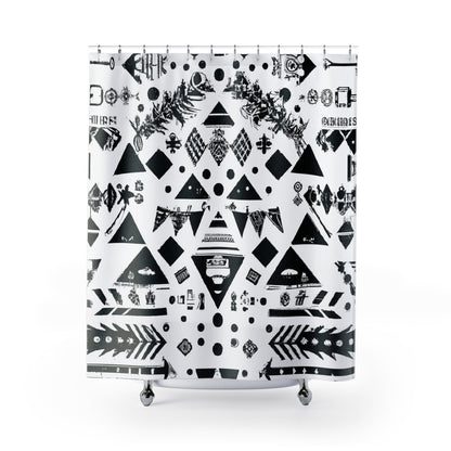 “Stylish Aztec-Inspired Boho Shower Curtain” - Shower Curtain