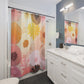 "Hand-Drawn Floral Boho Shower Curtain" - Shower Curtain