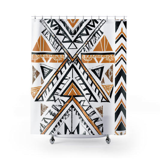 "Aztec-Inspired Boho Shower Curtains" - Shower Curtain