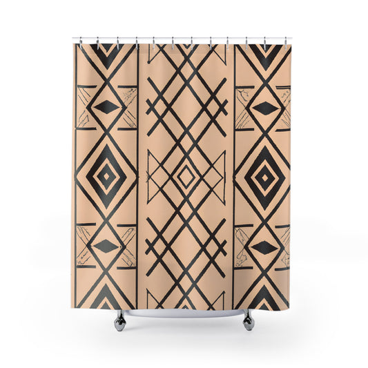 "Aztec-Inspired Boho Shower Curtain" - Shower Curtain