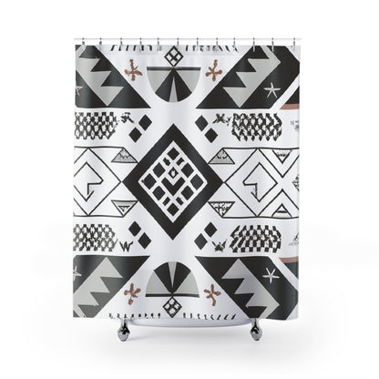 "Aztec Tribal Boho Shower Curtain" - Shower Curtain