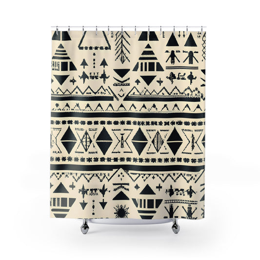 "Unique, Aztec-Inspired Boho Shower Curtain" - Shower Curtain