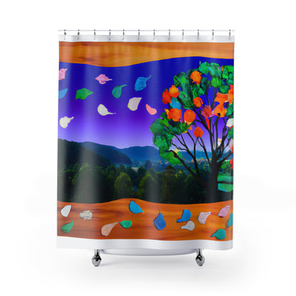 "Nature's Beauty: Floral Boho Shower Curtain" - Shower Curtain