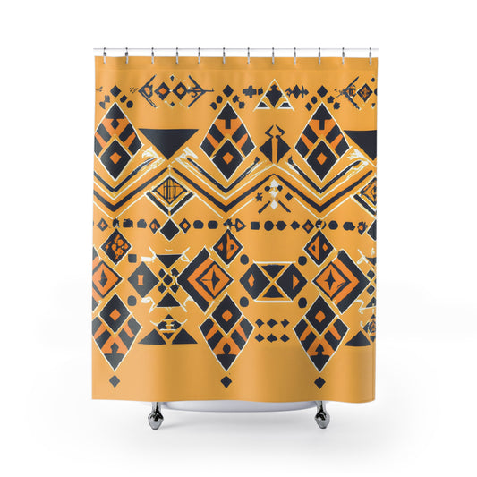 "Modern Bohemian Aztec Shower Curtains" - Shower Curtain