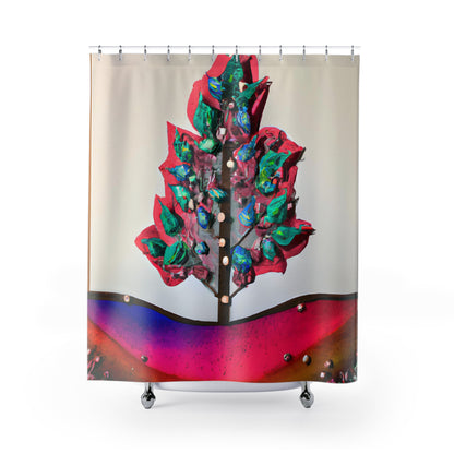 "Boho Nature Floral Shower Curtain Drop" - Shower Curtain