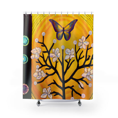 "Boho Floral Nature Shower Curtain" - Shower Curtain