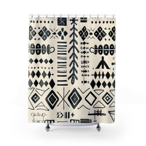 Aztec Boho Shower Curtain: Chic - Shower Curtain