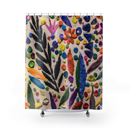 "Floral Boho Shower Curtain: Nature's Beauty" - Shower Curtain