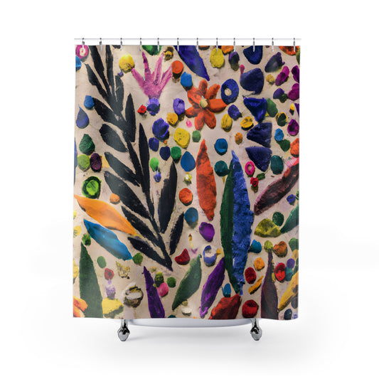 "Floral Boho Shower Curtain: Nature's Beauty" - Shower Curtain