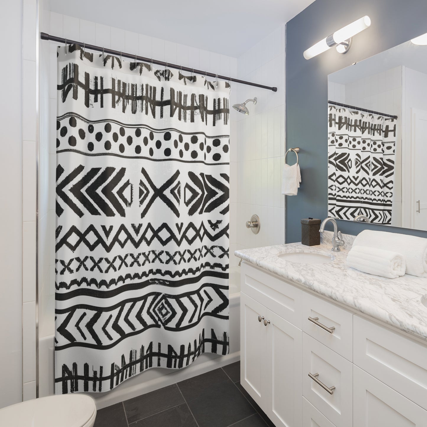 "Aztec Boho Shower Curtain: Chic Home Decor - Shower Curtain