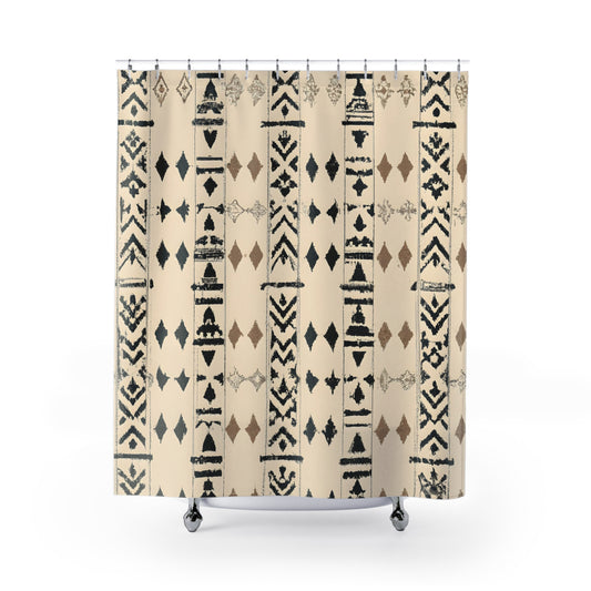 "Aztec Boho Shower Curtain: Chic Refresh" - Shower Curtain