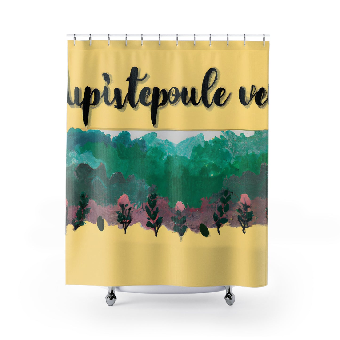 "Tropical Floral Boho Shower Curtain" - Shower Curtain