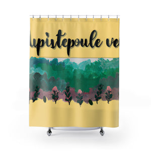 "Tropical Floral Boho Shower Curtain" - Shower Curtain