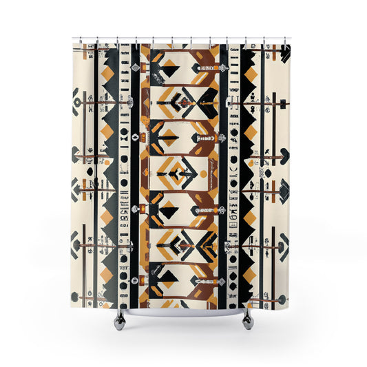 "Aztec Boho Shower Curtain: Bohemian Style" - Shower Curtain