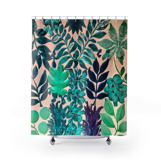 "Floral Nature Boho Shower Curtain" - Shower Curtain