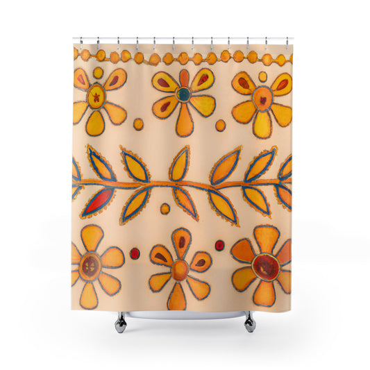 "Bohemian Nature Floral Shower Curtain" - Shower Curtain