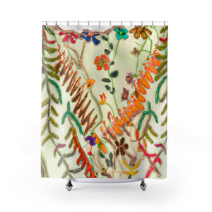 "Charming Boho Floral Shower Curtain" - Shower Curtain