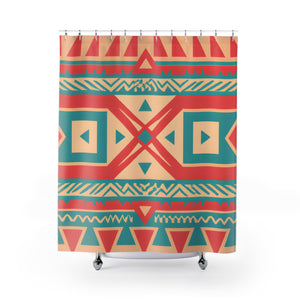 "Elevate Bathroom Style: Aztec Boho Shower Curtain" - Shower Curtain