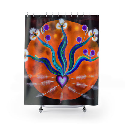 "Organic Floral Boho Shower Curtains" - Shower Curtain