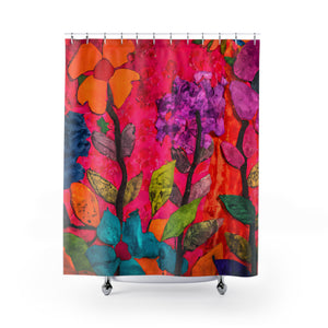 "Soft Floral Boho Shower Curtain" - Shower Curtain