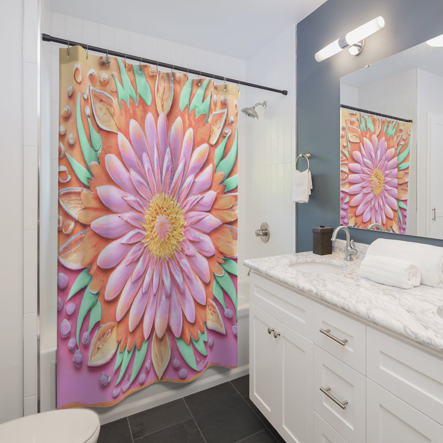 Wildflower-Inspired Boho Shower Curtain - Shower Curtain