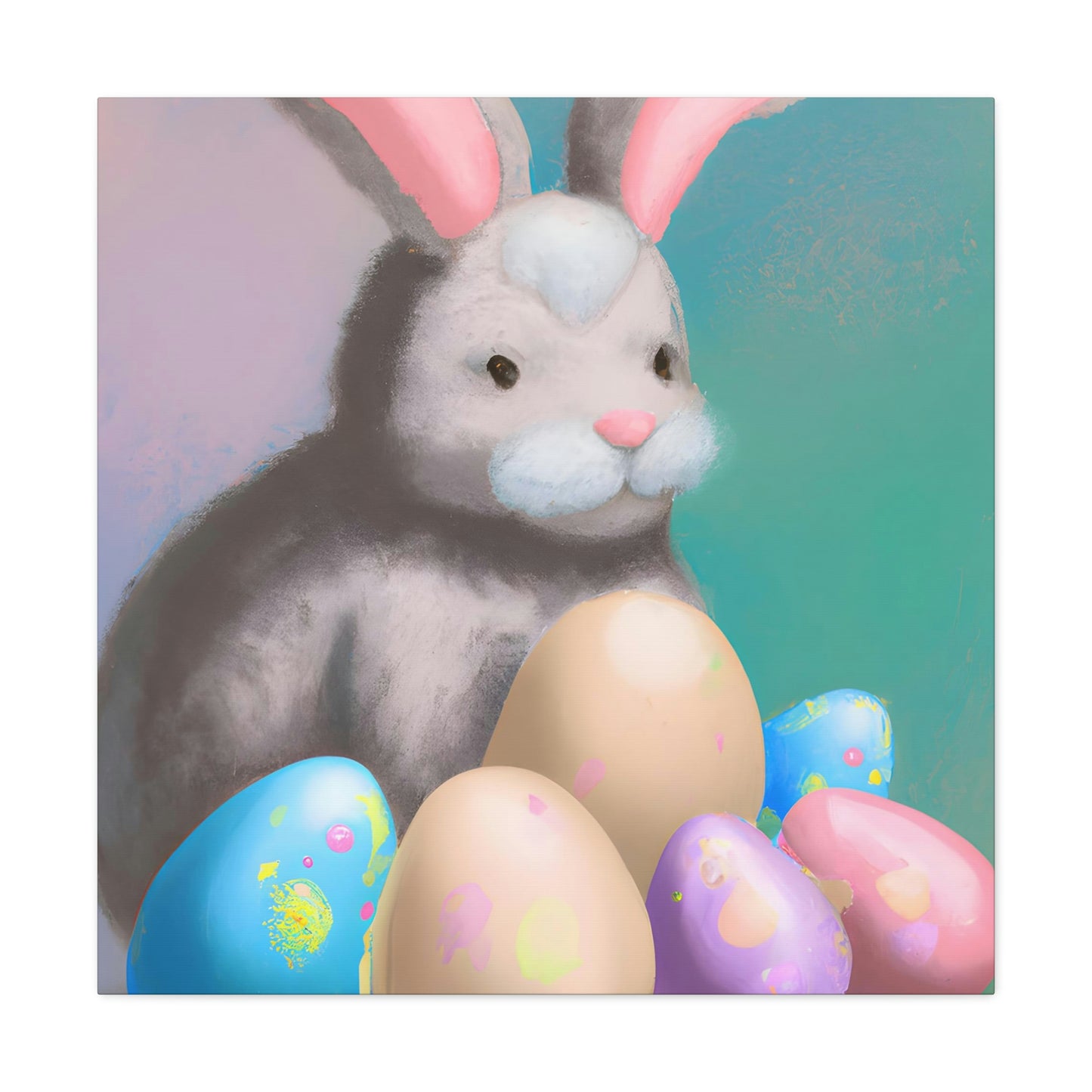 "Easter Bunny's Egg Hunt" - Canvas