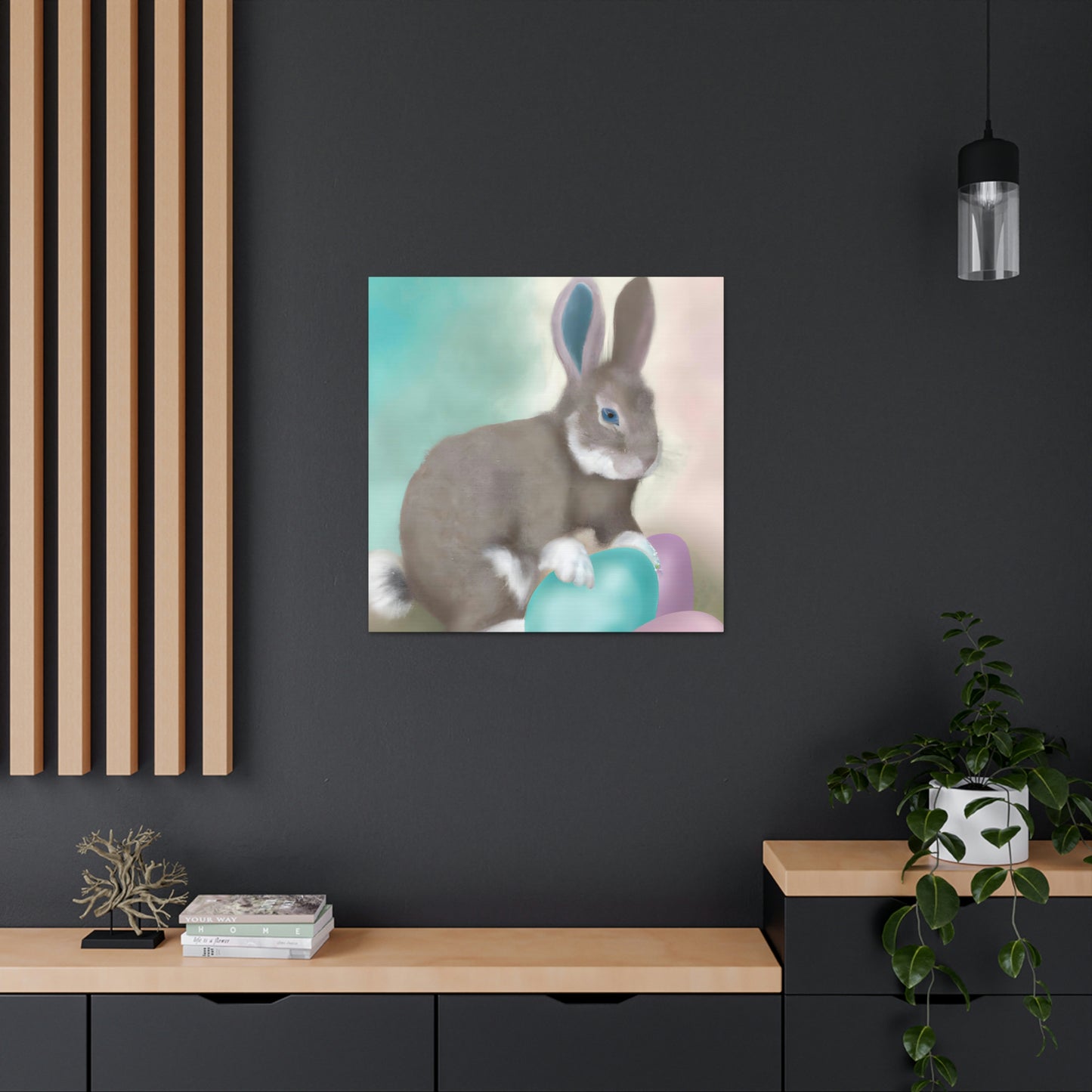 Easter Joy with the Bunny - Canvas