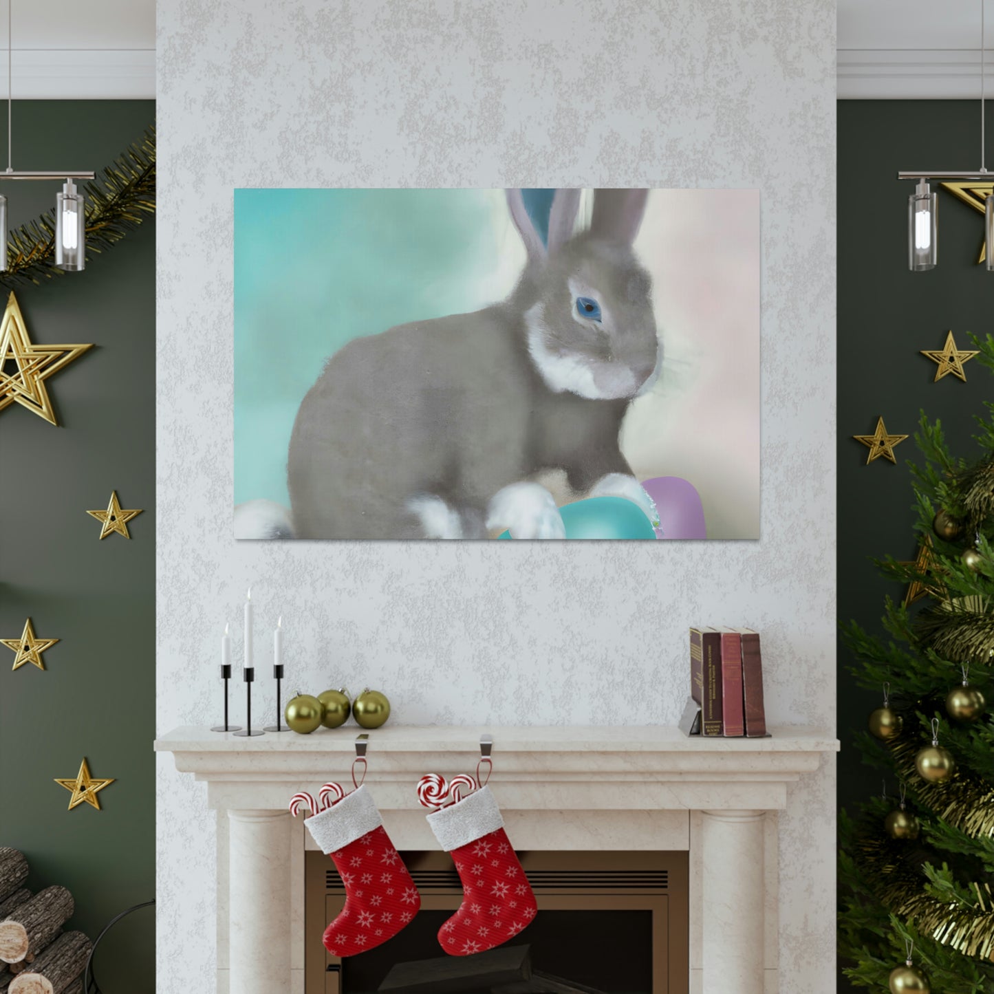 Easter Joy with the Bunny - Canvas