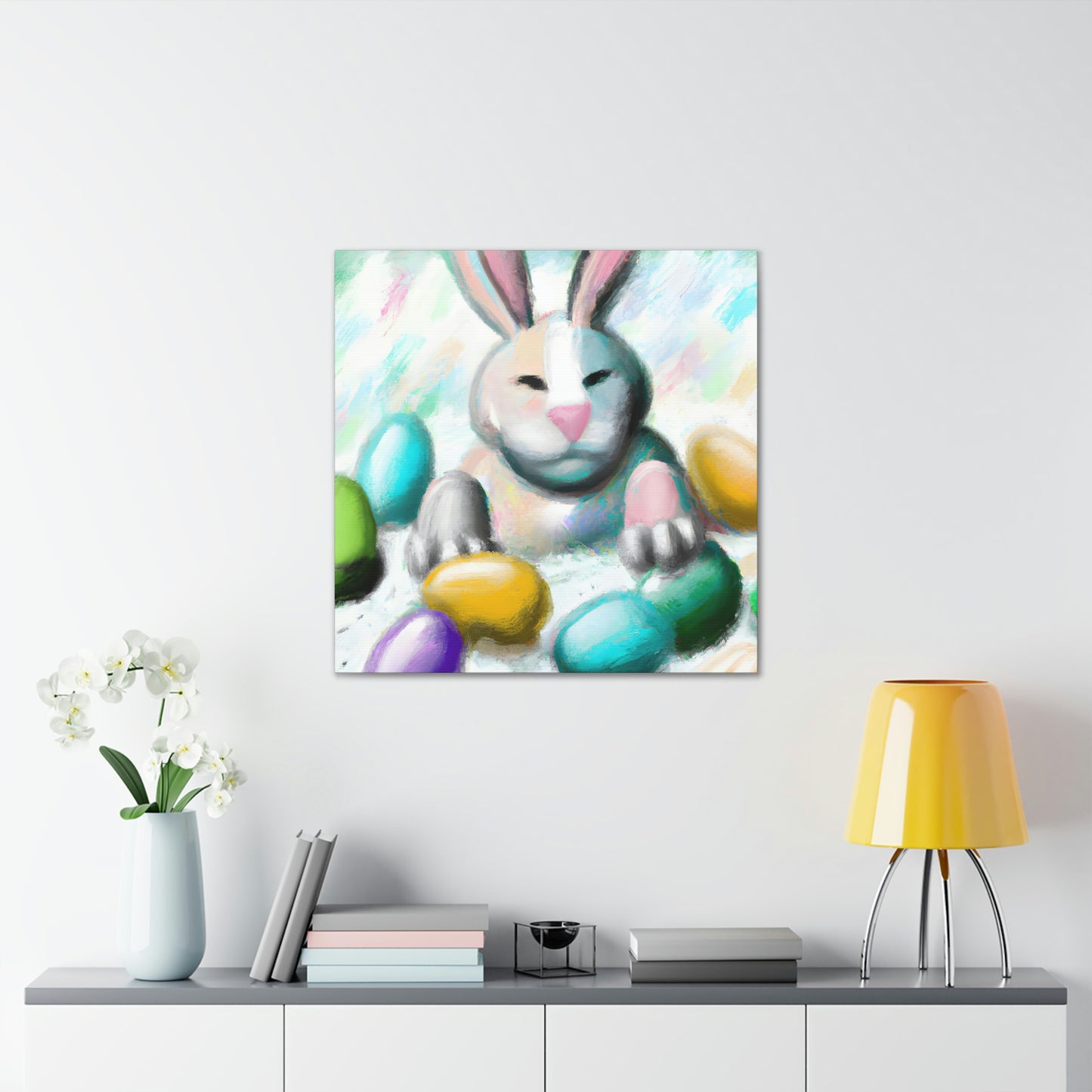 "Bunny's Basket of Bounty" - Canvas