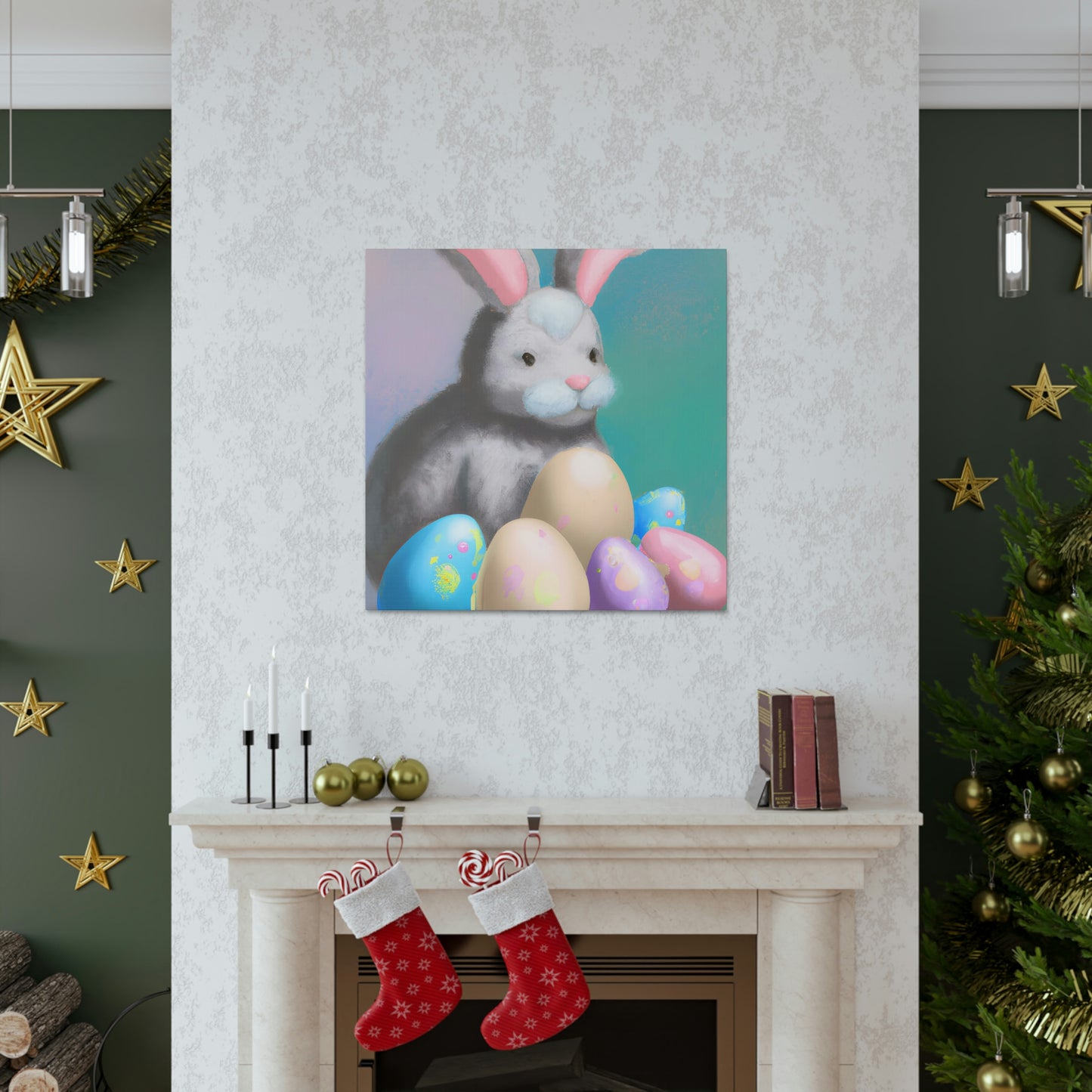 "Easter Bunny's Egg Hunt" - Canvas