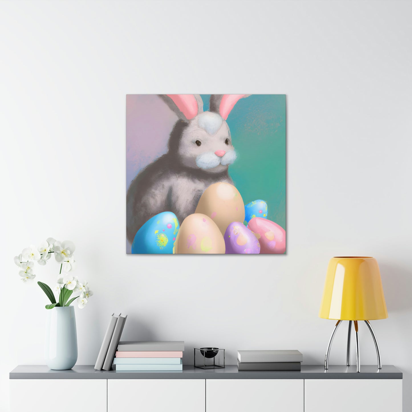 "Easter Bunny's Egg Hunt" - Canvas