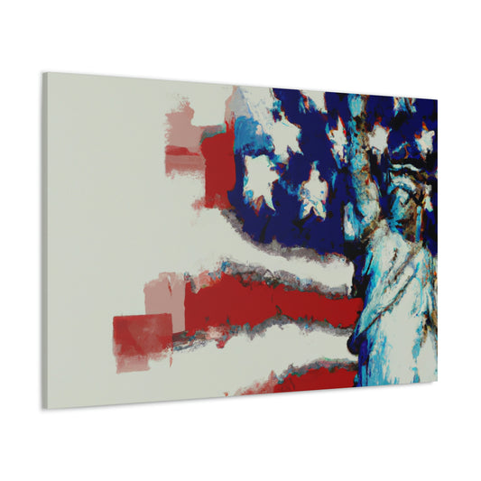 Statue Liberty Flag - Canvas