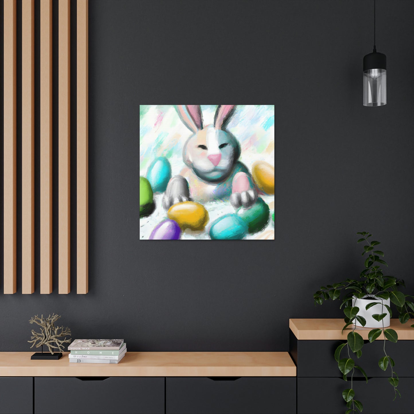 "Bunny's Basket of Bounty" - Canvas