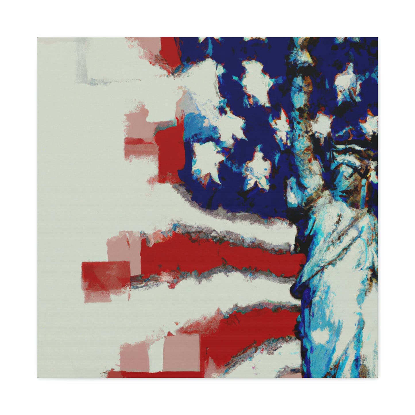 Statue Liberty Flag - Canvas