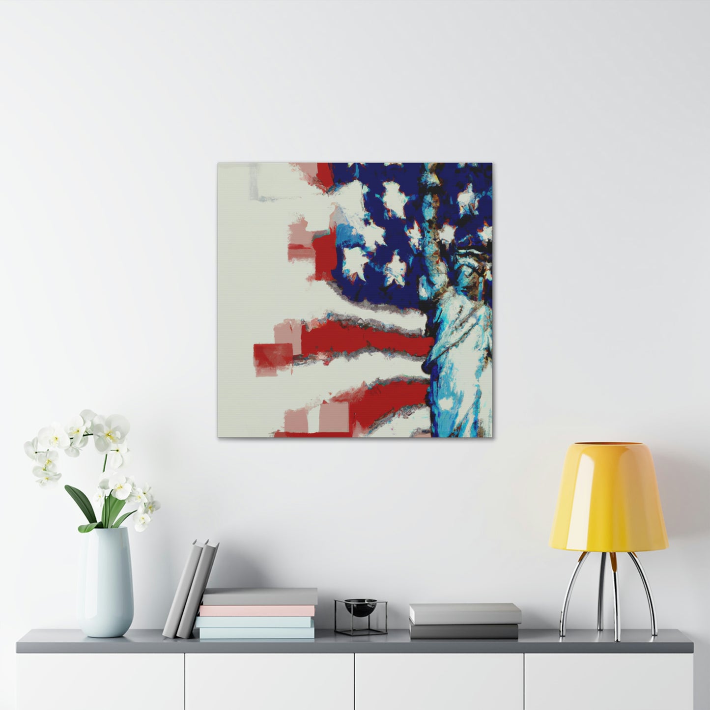 Statue Liberty Flag - Canvas