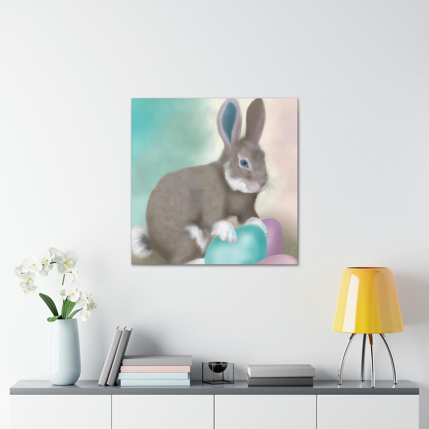 Easter Joy with the Bunny - Canvas